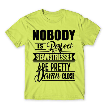Nobody is perfect – Seamstress Apple Green Men's T-shirt for Tailor, Work