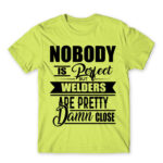 Nobody is perfect – Welding Apple Green Men's T-shirt for Welder, Work