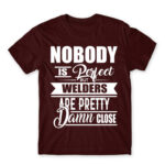 Nobody is perfect – Welding Burgundy Men's Tee for Welder, Work