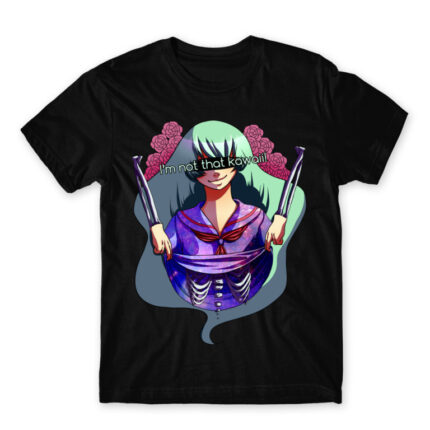 Not That Cute Black Men's T-shirt for Anime, Original Art