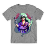Not That Cute Grey Melange Men's Tee for Anime, Original Art