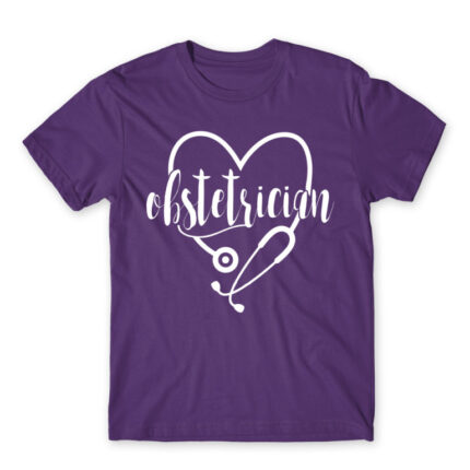 Obstetrician heart Dark Purple Men's Tee for Obstetrician, Work