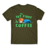 Ok, but First Coffee – Boy Army Men's Tee for Anime, Original Character