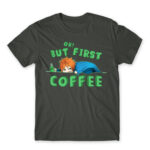 Ok, but First Coffee – Boy Dark Grey Men's Tee for Anime, Original Character
