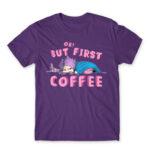 Ok, but First Coffee – Girl Dark Purple Men's T-shirt for Anime, Original Character