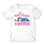 Ok, but First Coffee – Girl White Men's Tee for Anime, Original Character