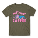 Ok, but First Coffee – Girl Zinc Men's Tee for Anime, Original Character