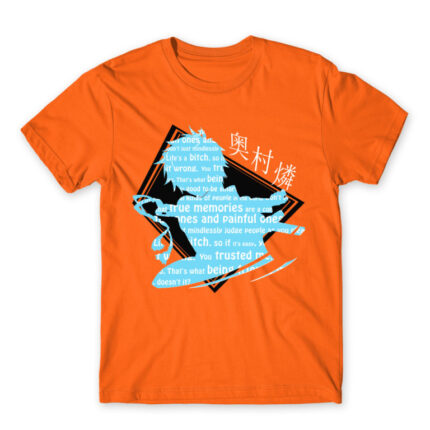 Okumura Orange Men's T-shirt for Anime, Blue Exorcist