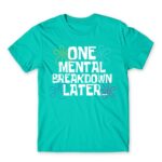 One mental breakdown later Turquoise Men's Tee for Funny, Meme
