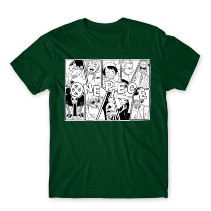 One Piece Black and White Bottle Green Men's Tee for Anime, One Piece