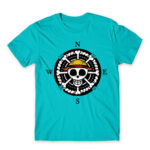 One piece compass Atoll Blue Men's Tee for Anime, One Piece