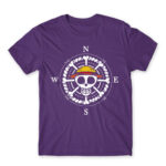 One piece compass Dark Purple Men's Tee for Anime, One Piece