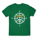 One piece compass Kelly Green Men's T-shirt for Anime, One Piece