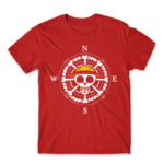 One piece compass Red Men's Tee for Anime, One Piece