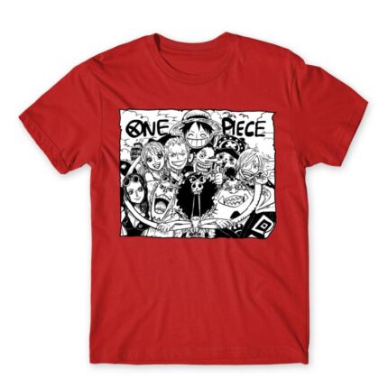 One Piece – Group photo Red Men's T-shirt for Anime, One Piece
