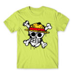 One Piece grunge logo Apple Green Men's T-shirt for Anime, One Piece