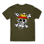 One Piece grunge logo Army Men's T-shirt for Anime, One Piece