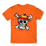 One Piece grunge logo Orange Men's Tee for Anime, One Piece