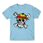 One Piece grunge logo Sky Blue Men's T-shirt for Anime, One Piece