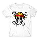 One Piece grunge logo White Men's Tee for Anime, One Piece