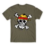 One Piece grunge logo Zinc Men's T-shirt for Anime, One Piece