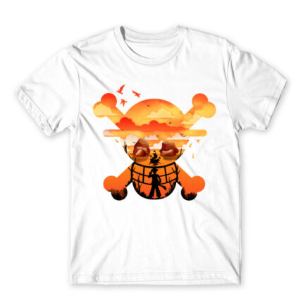 One piece logo silhouette White Men's Tee for Anime, One Piece