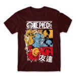 One Piece – Poster Burgundy Men's T-shirt for Anime, One Piece