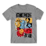 One Piece – Poster Grey Melange Men's T-shirt for Anime, One Piece