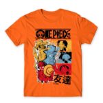 One Piece – Poster Orange Men's Tee for Anime, One Piece