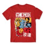 One Piece – Poster Red Men's T-shirt for Anime, One Piece