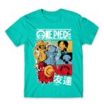 One Piece – Poster Turquoise Men's Tee for Anime, One Piece