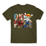 One Piece Text Army Men's T-shirt for Anime, One Piece