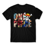 One Piece Text Black Men's Tee for Anime, One Piece