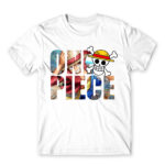One Piece Text White Men's Tee for Anime, One Piece