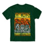 One Piece – Three Legends Bottle Green Men's Tee for Anime, One Piece