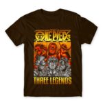 One Piece – Three Legends Chocolate Men's Tee for Anime, One Piece