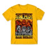 One Piece – Three Legends Gold Men's Tee for Anime, One Piece