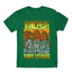 One Piece – Three Legends Kelly Green Men's T-shirt for Anime, One Piece