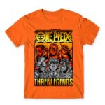 One Piece – Three Legends Orange Men's Tee for Anime, One Piece