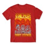 One Piece – Three Legends Red Men's Tee for Anime, One Piece