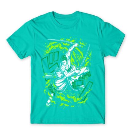 One Piece – Zoro Power Turquoise Men's Tee for Anime, One Piece