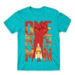 One Punch Man – Poster Atoll Blue Men's T-shirt for Anime, One Punch Man