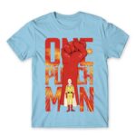 One Punch Man – Poster Sky Blue Men's T-shirt for Anime, One Punch Man