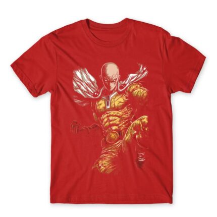 ONE PUNCH MAN Red Men's Tee for Anime, One Punch Man