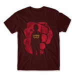One Punch Man silhouette Burgundy Men's Tee for Anime, One Punch Man