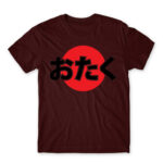 Otaku japanese flag style Burgundy Men's Tee for Anime, Otaku