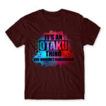 Otaku Universe Burgundy Men's T-shirt for Anime, Otaku