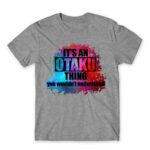 Otaku Universe Grey Melange Men's T-shirt for Anime, Otaku