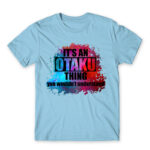 Otaku Universe Sky Blue Men's Tee for Anime, Otaku