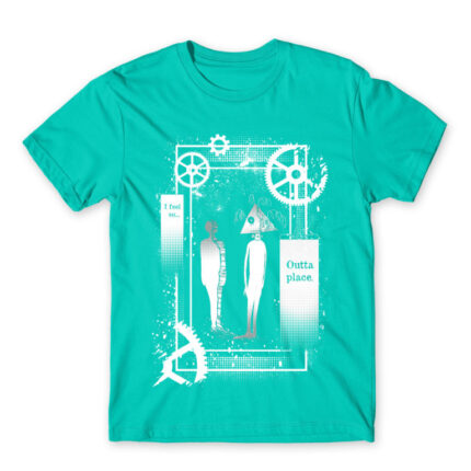 Outta space Turquoise Men's T-shirt for Anime, Original Art